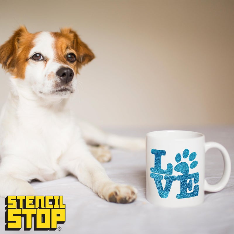Stencil Stop Pet Love Stencil - for Home Decor, Wood, DIY Projects, Dogs, Cats - 14 Mil Mylar Plastic [10 x 7.4 Inches] - Image 3